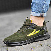 Кроссовки мужские текстильные хаки Кросівки чоловічі текстильні хакі (Код: М3194)