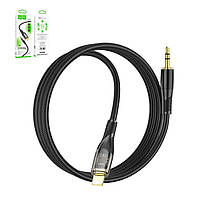 AUX-кабель Hoco UPA25, TRS 3.5 мм, Lightning, 100 см, черный, в нейлоновой оплетке, #6931474791153