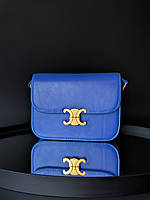 Celine Triomphe Shoulder Bag Blue FL12004