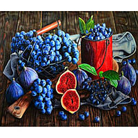 Раскраска по номерам на дереве 40*50 J.Otten "Ягоды" (карт.уп краски+кисти)