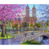 Раскраска по номерам на дереве 40*50 J.Otten "Парк" (карт.уп краски+кисти)