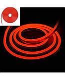 Неонова гнучка стрічка LED Neon Flex 0719 силіконова герметична 12V-220V, 5 м Червоний, фото 2