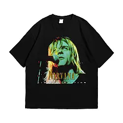 Футболка з принтом Nirvana Kurt Cobain XXL Чорний