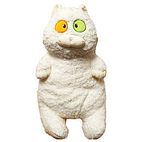 М'яка іграшка "Товстий кіт" K15215, 60 см (Білий) — MegaLavka