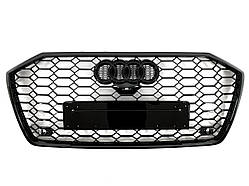 Решітка радіатора в стилі RS на Audi A6 C8 2018-2022 рік (Чорна під камеру)