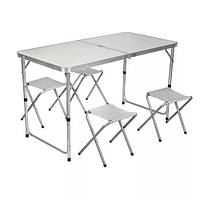 Кемпінговий набір Trizand 23238 – складний столик та 4 крісла, алюмінієвий каркас, чохол для транспортування.