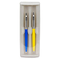 Набор Parker Jotter Ukraine Originals Blue CT BP + Yellow CT BP, 2 шариковые ручки в подар.футляре