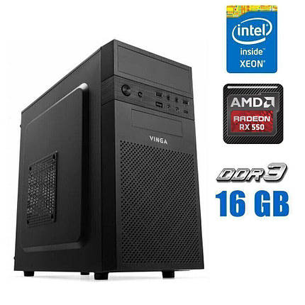 Ігровий ПК Vinga CS112B MT/ Xeon E3-1240 v3/ 16 GB RAM/ 256 GB SSD/ Radeon RX 550 2GB, фото 2