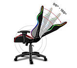 Комп'ютерне крісло з LED підсвічуванням Huzaro Force 6.0 RGB LED еко-шкіра, фото 5