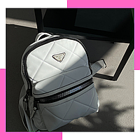 Женский рюкзак Прада белый Prada Backpack White Prada Backpack White Prada backpack Женские сумочки и клатчи