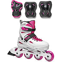 Ролики Rollerblade Fury Combo White-pink розмір 29-33