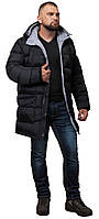 Чоловіча куртка чорного кольору зимова модель 52106 (ОСТАЛАСЯ ТІЛЬКИ 48(M))
