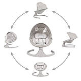 Крісло-гойдалка дитяча Kidwell 2в1 LUXI LIGHT MELANGE Колиска-гойдалка Bluetooth з пультом, фото 3
