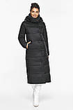 Довга куртка чорна жіноча модель 41830 (ОСТАЛСЯ ТІЛЬКИ 62(6XL)), фото 3