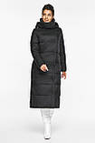 Довга куртка чорна жіноча модель 41830 (ОСТАЛСЯ ТІЛЬКИ 62(6XL)), фото 5