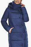 Куртка з високим коміром жіночий колір синій оксамит модель 41830 (КЛАД ТІЛЬКИ 48(M)) З вітро - і водозахисним покриттям (53% нейлон, 47% поліестер), Від 1150 грамів (без урахування ваги водовідштовхувального просочення та фурнітури), Знімний, Повітровик, фото 7