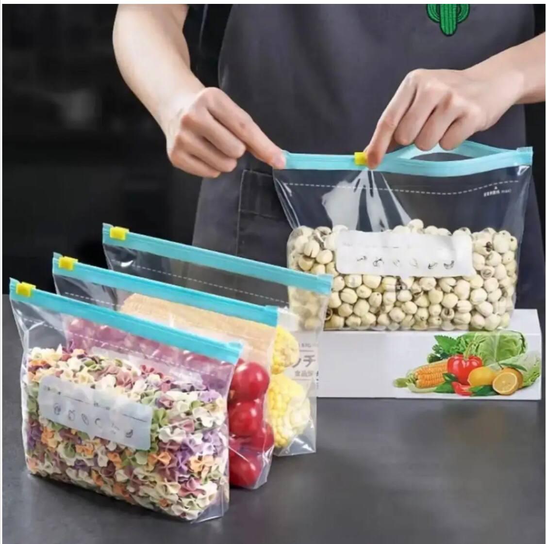 Силиконовые ZIP LOCK пакеты для хранения продуктов на молнии 10шт ZIP LOCK, Многоразовые пакеты tpz - фото 5 - id-p2153306260