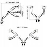 Кронштейн настільний для двох моніторів 22' - 32' NB F195A - 2 варіанти кріплення до столу, фото 5