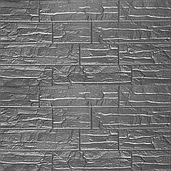Самоклеюча 3D панель культурний камінь срібло 700x770x5мм (156)