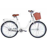 Велосипед сталь 26 Dorozhnik LUX Velosteel рама-17" слонова кістка з багажником задн St з корзиною Pl з крылом