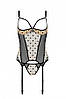 Корсет Passion MARINA CORSET, S/M, beige, з відкритими чашками, фото 7