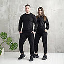 Світшот Pobedov 001 базовий чорного кольору без начісу, фото 4