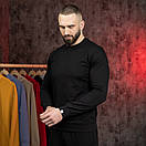 Світшот Pobedov 001 базовий чорного кольору без начісу, фото 6