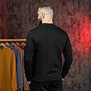 Світшот Pobedov 001 базовий чорного кольору без начісу, фото 7