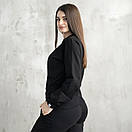 Світшот Pobedov 001 базовий чорного кольору без начісу, фото 8