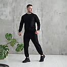 Світшот Pobedov 001 базовий чорного кольору без начісу, фото 9