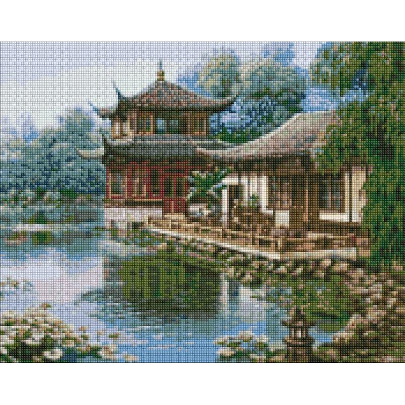 Алмазная мозаика "Китайский домик" ©Сергей Лобач Идейка AMO7342 40х50 см от LamaToys - фото 1 - id-p2153322138
