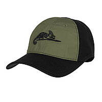 Бейсболка Helikon-LOGO CAP BLACK/OLIVE GREEN