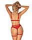 Портупея пояс Obsessive Elianes harness, червона, XS/S 18+, фото 2