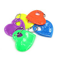 Брелок світловідбивний "Серце" 6*5,5 см, 4 кольори, 100PCS без/етика