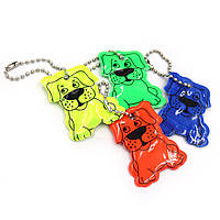 Брелок світловідбивний "Собачка" 3*4,5 см, 3-4 кольори, 100PCS без/етик