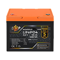 Аккумулятор LP LiFePO4 12,8V - 100 Ah (1280Wh) (BMS 100A/50А) пластик для ИБП Кешбек до 5%