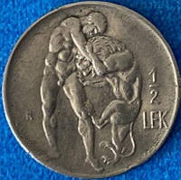Монета Албании 1\2 лека 1926 г