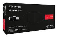 Перчатки нитриловые Mercator Medical Nitrylex Black L Черные 100 шт (00-00000015) HR, код: 8246350