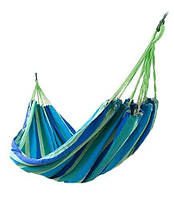 Подвійний садовий гамак 150x200 см синій зелений Міцний Текстильний Підвісний