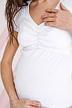 Футболка для вагітних біла з секретом для годування годуючим мамам в рубчик 42, фото 7