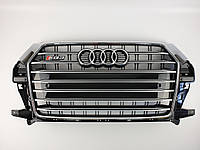 Решетка радиатора Audi Q3 2014-2018год Черная с хромом (в стиле S-Line) от PR