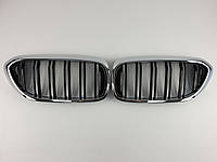 Ноздри BMW 5 Series G30 / G31 / F90 2017-2020 год Черные Глянцевые Хром Рамка ( Двойные M-Look ) от RT