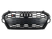 Решетка радиатора на Audi A4 B9 2019-2023 года ( стиль S4 Full black gloss + matte ) от RT