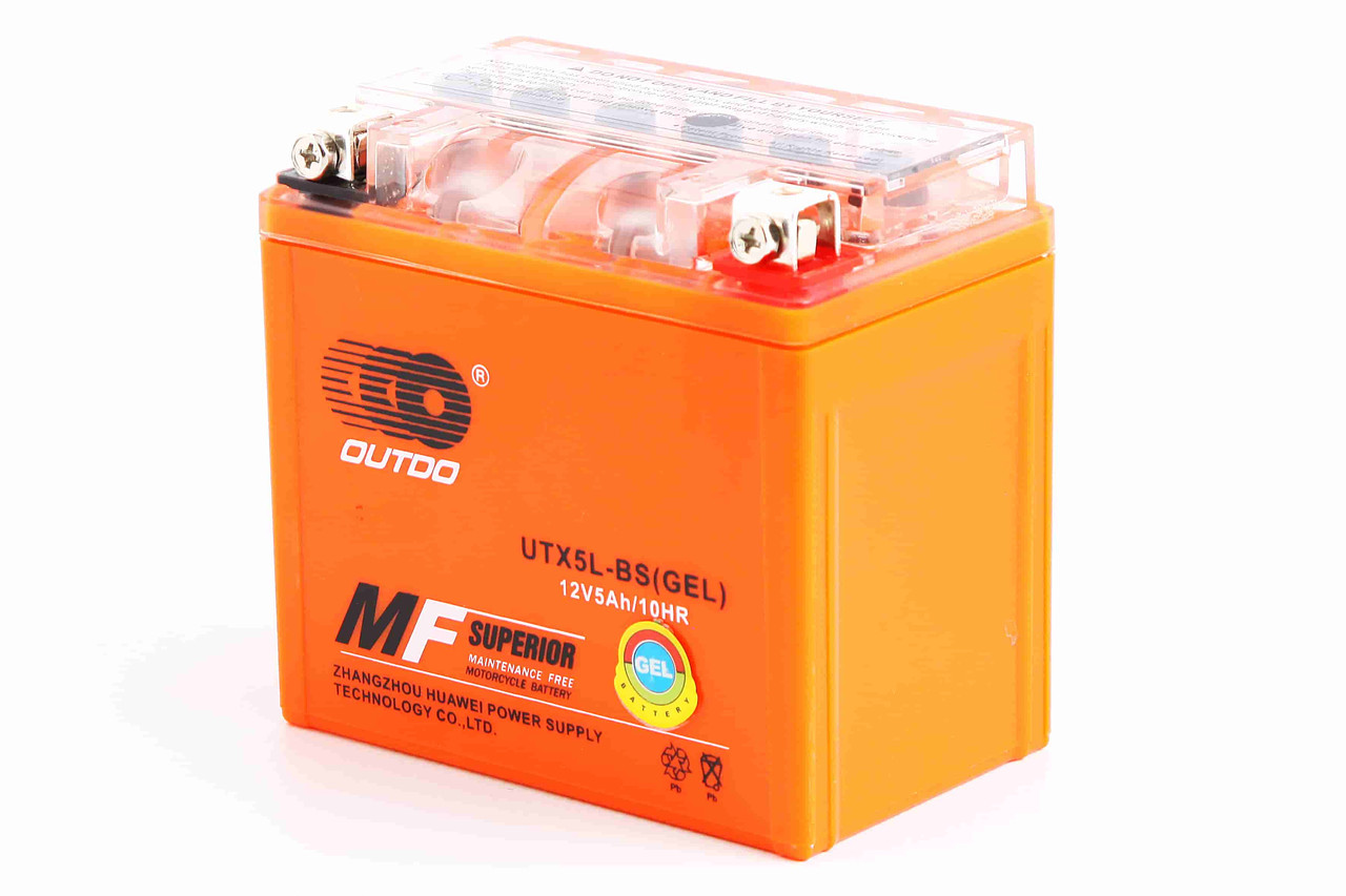 Акум. батарея Мото 12 В 5 А·год "Outdo" гелевий під болти