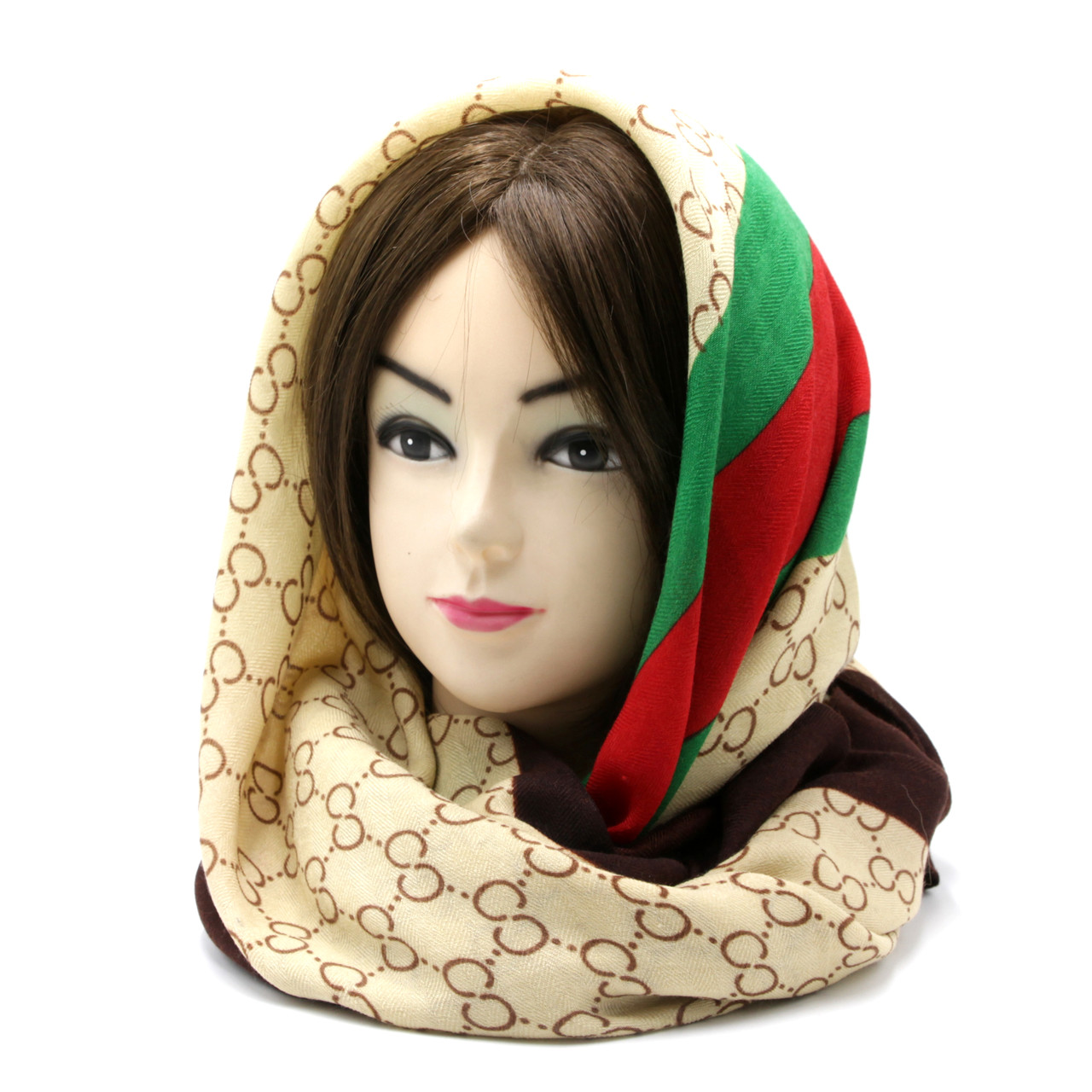 Шарф коричневий в смужку осінній/весняний, жіночий/чоловічий шарф з віскози в'язаний, довгий шарф без бахрами