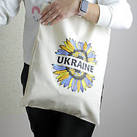 Сумка Шопер Ukraine Сонях, белая эко сумка для шопинга, патриотический шопер с принтом
