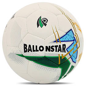 М'яч футбольний HYBRID BALLONSTAR FB-4354 No5 PU білий-зелений