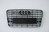 Решетка радиатора Audi A8 2014-2017год Черная с хромом (в стиле W12) от PR