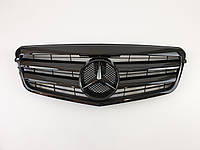 Решетка радиатора на Mercedes E-Class W212 2009-2013 год AMG стиль ( Черная глянцевая ) от PR