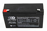 Акум. батарея для ДБЖ 6В 12 А·год "Outdo" (гарантія 1 рік із дати продажу), фото 2